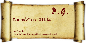 Machács Gitta névjegykártya